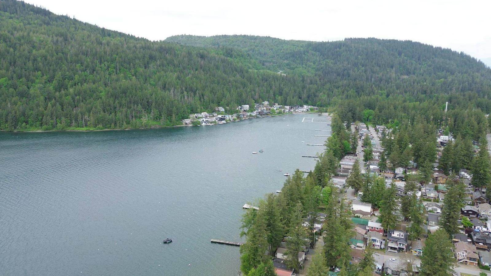 Cultus Lake bay and the forested hills of the Columbia Valley