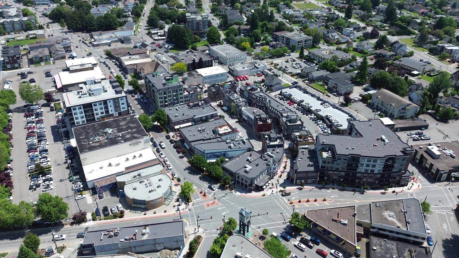 Aerial view of District 1881 in downtown Chilliwack