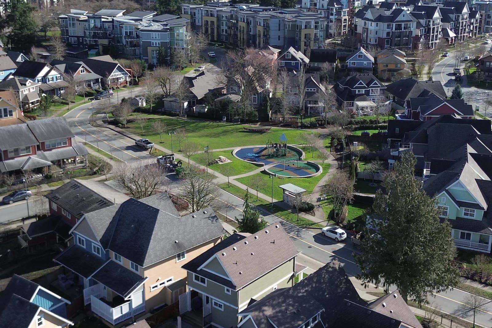 Garrison Crossing homes and streets from above