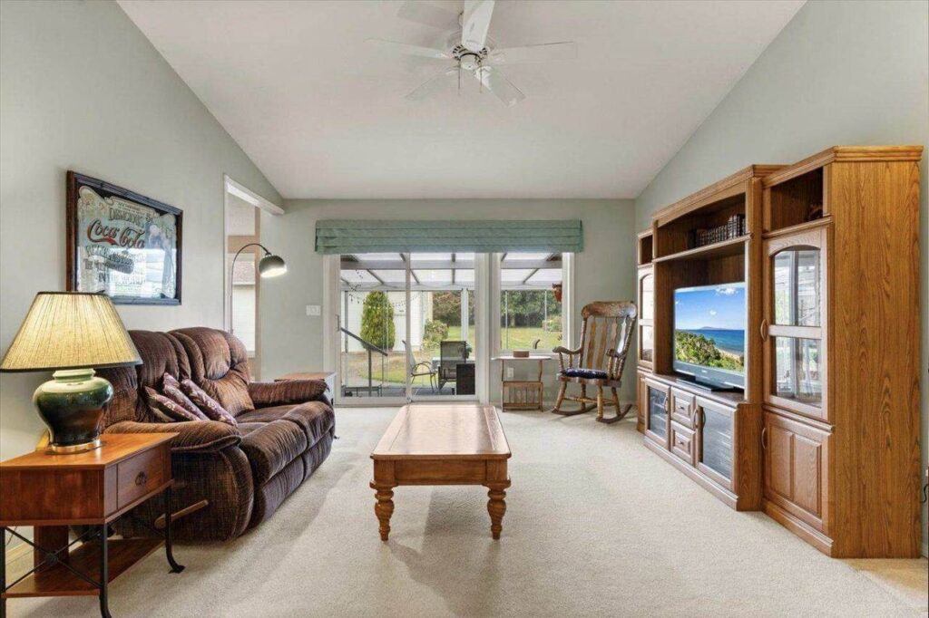 Vaulted family room opening to the sunroom at 42703 Janzen Road