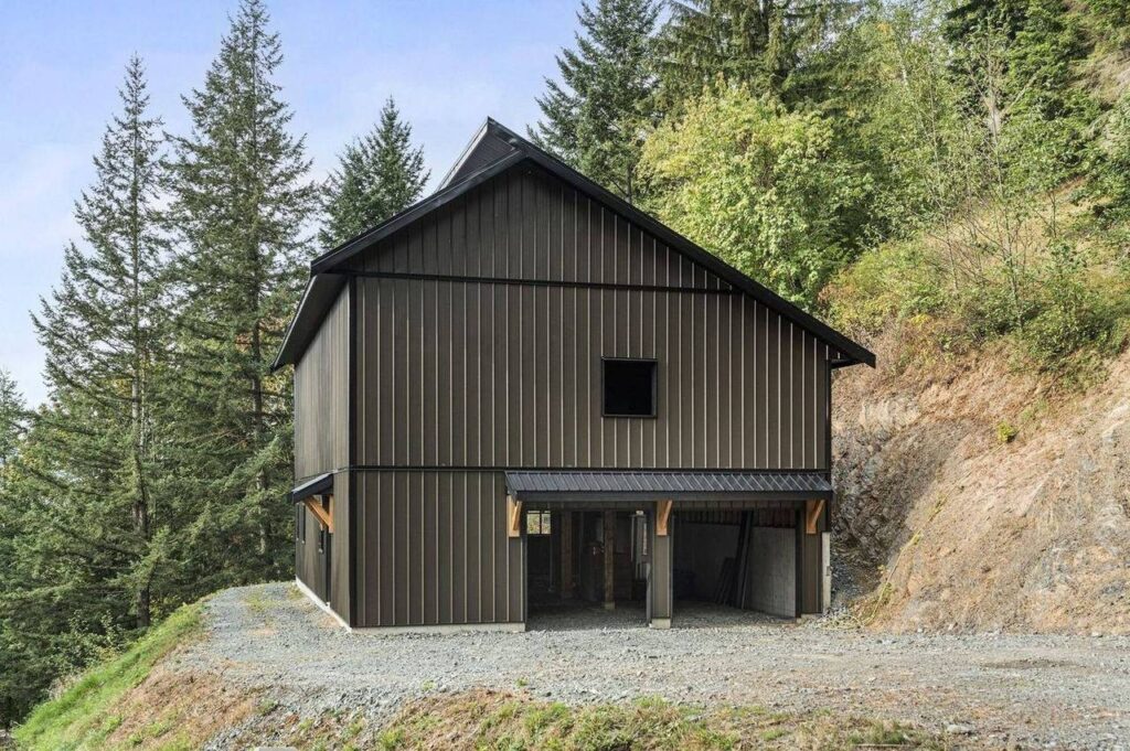 The new two level steel clad ag building at 48625 Wincott Road