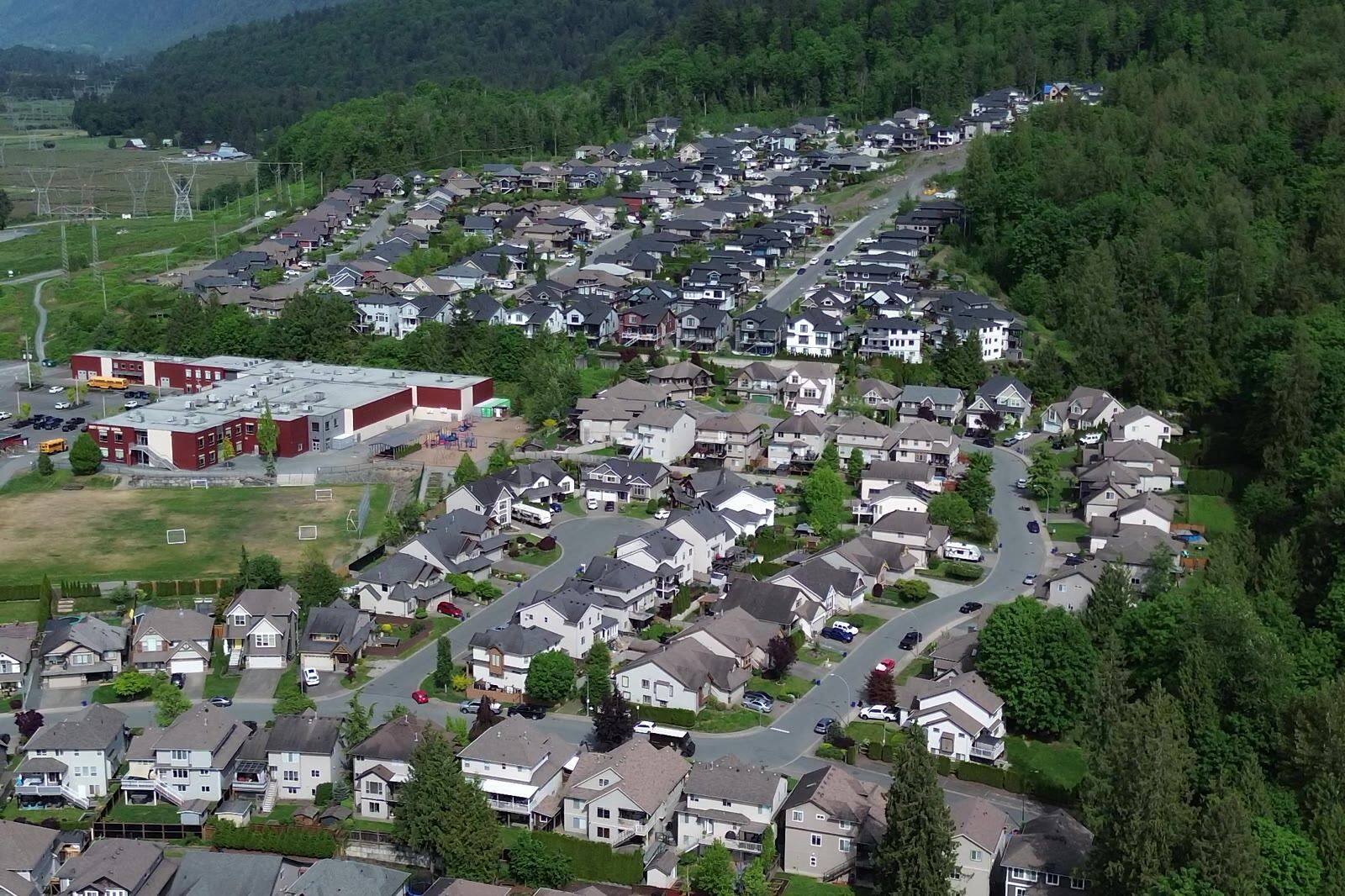 Hillside homes looking toward Mount Cheam